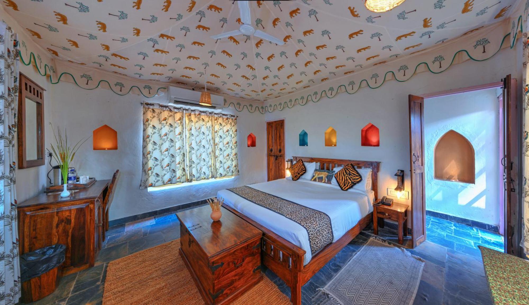 Bagh Serai - Rustic Cottage With Private Pool サワイ・マドプール エクステリア 写真
