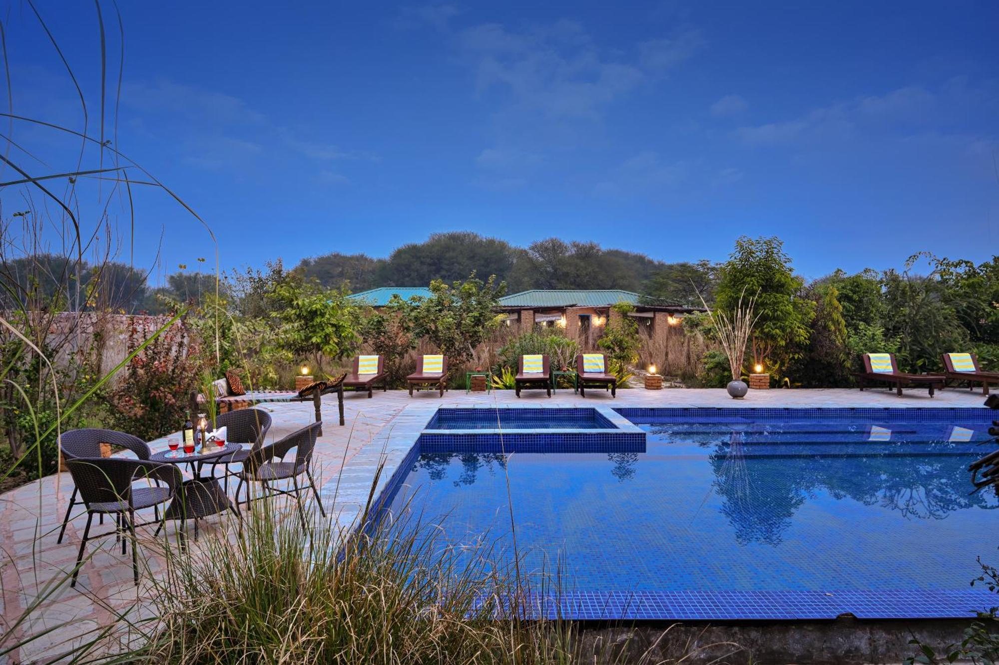 Bagh Serai - Rustic Cottage With Private Pool サワイ・マドプール エクステリア 写真
